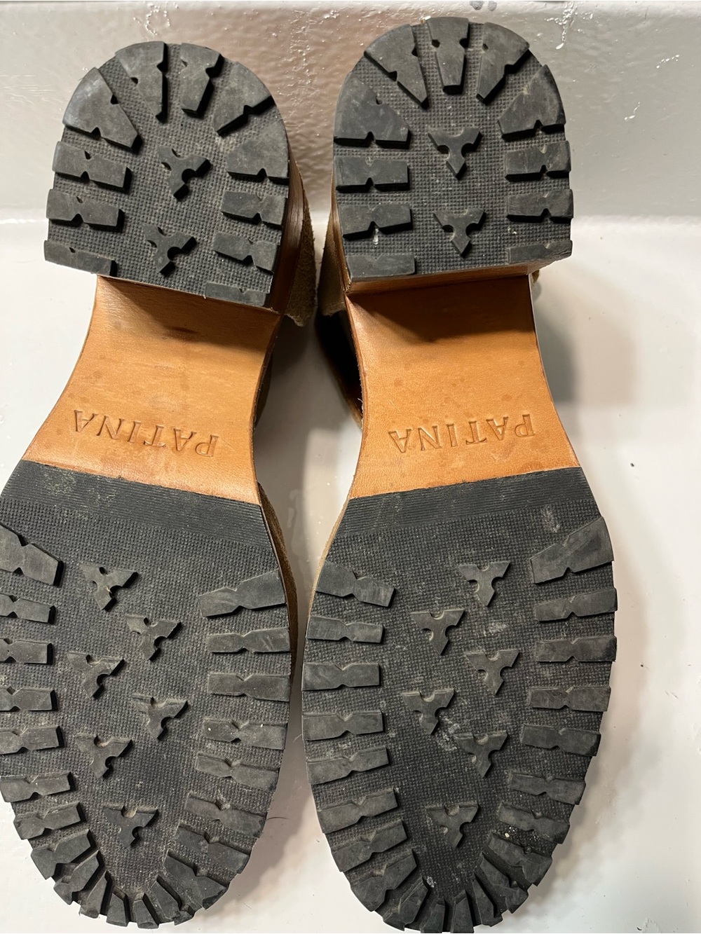 Classic Tan Suede Ankle-Strap Wedge Heels - Picture 3 of 4